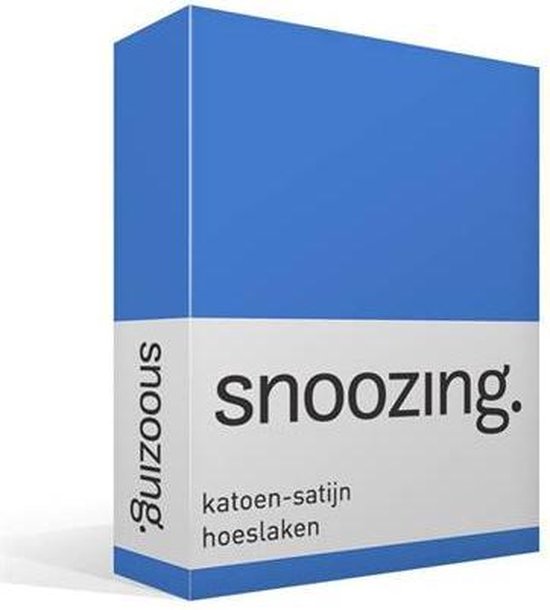 Snoozing - Katoen-satijn - Hoeslaken - 80x220 - Meermin - Blauw