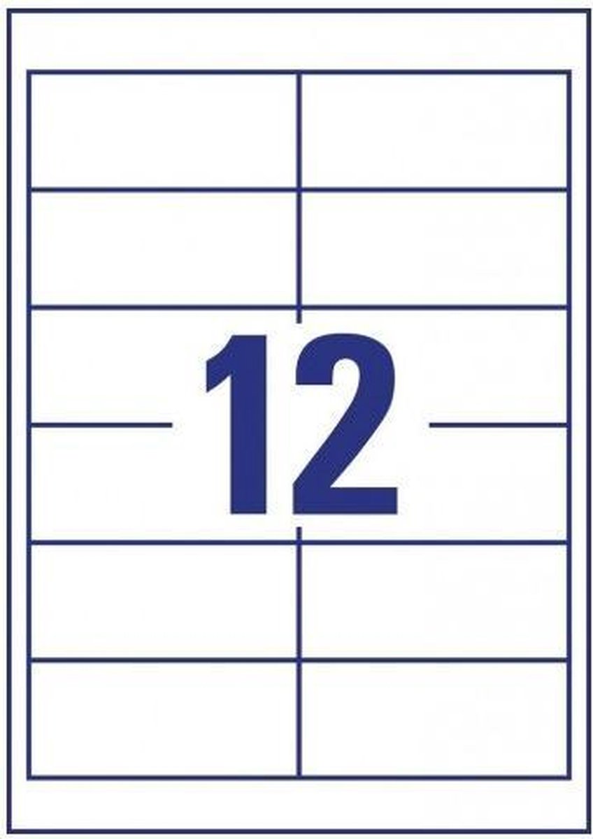 Avery Zweckform 3659 Universele Etiketten Ft 97 X 42,3 Mm (B X H),1.200 Etiketten, - Wit