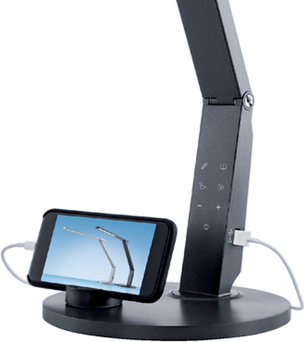 Hansa Bureaulamp Vario Plus, Led-lamp, Zilver - Silver