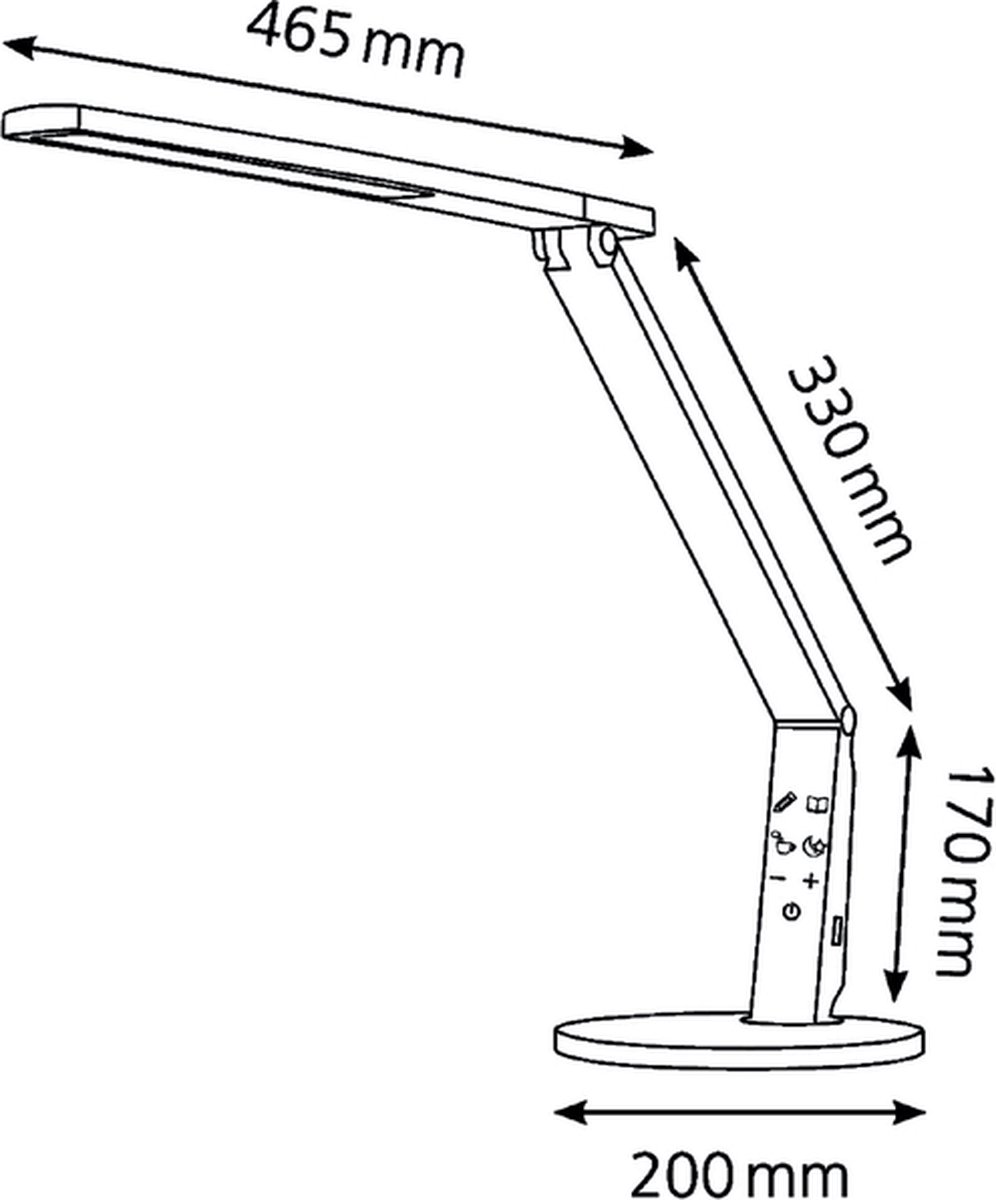 Hansa Bureaulamp Vario Plus, Led-lamp, Zilver - Silver