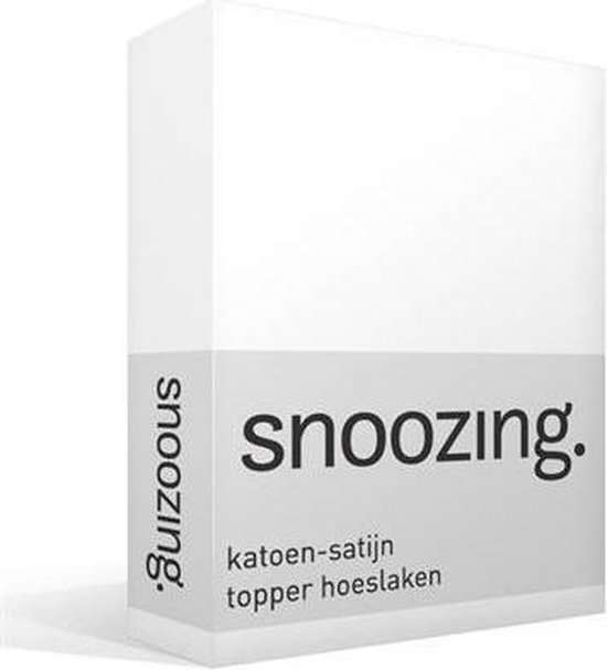 Snoozing - Katoen-satijn - Topper - Hoeslaken - 200x200 - - Wit