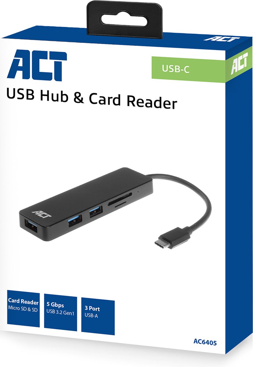 ACT AC6405 USB-C hub en kaartlezer