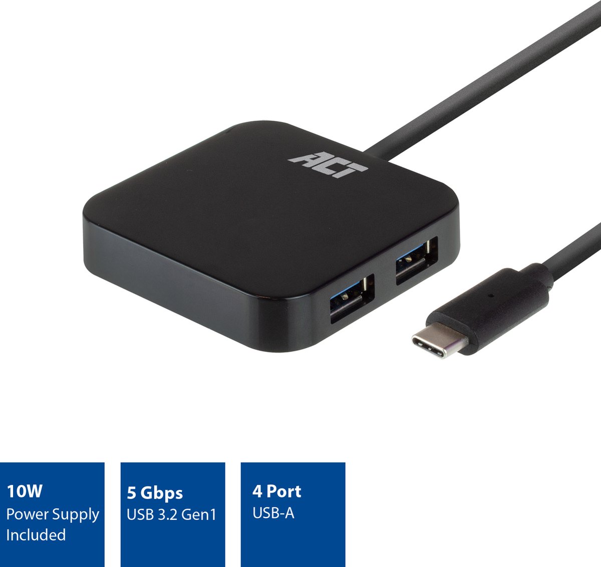 ACT AC6410 USB-C hub met adapter