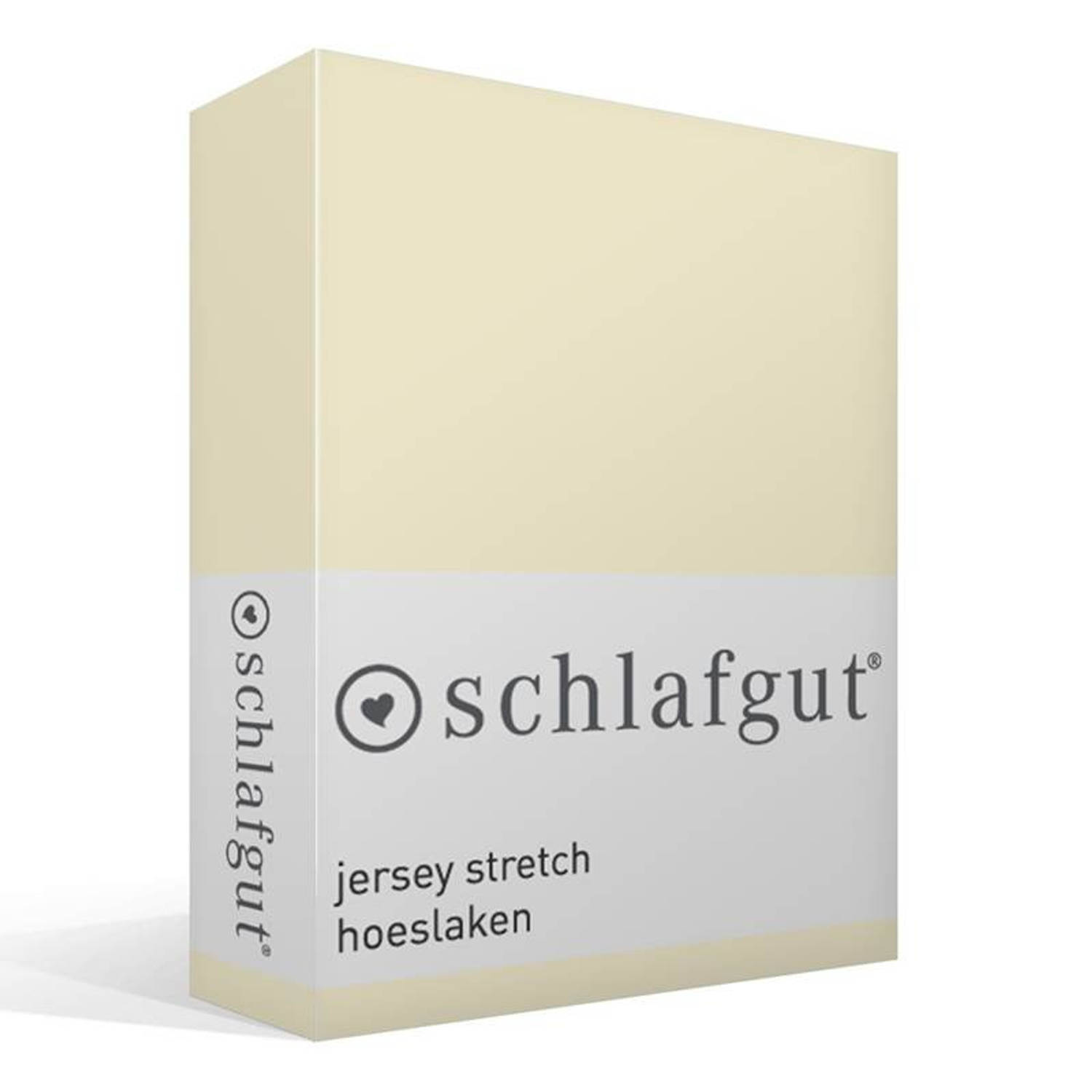 Schlafgut Jersey Stretch Hoeslaken - 95% Gebreide Jersey Katoen - 5% Elastan - 2-persoons (120/130x200/220 Cm) - Ecru - Bruin