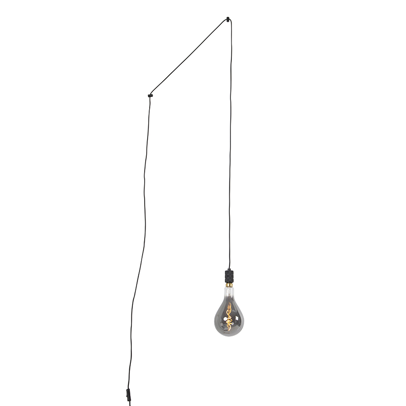 QAZQA Hanglamp met stekker incl. dimbare A165 lamp - Cavalux - Zwart