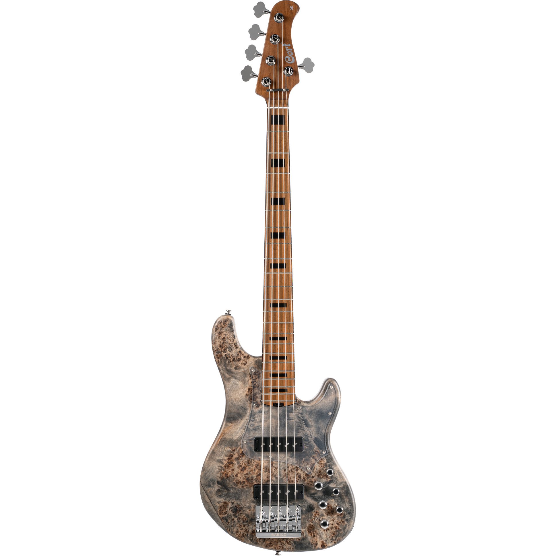 Cort GB-Modern 5 Open Pore Charcoal Gray 5-snarige elektrische basgitaar met deluxe soft case