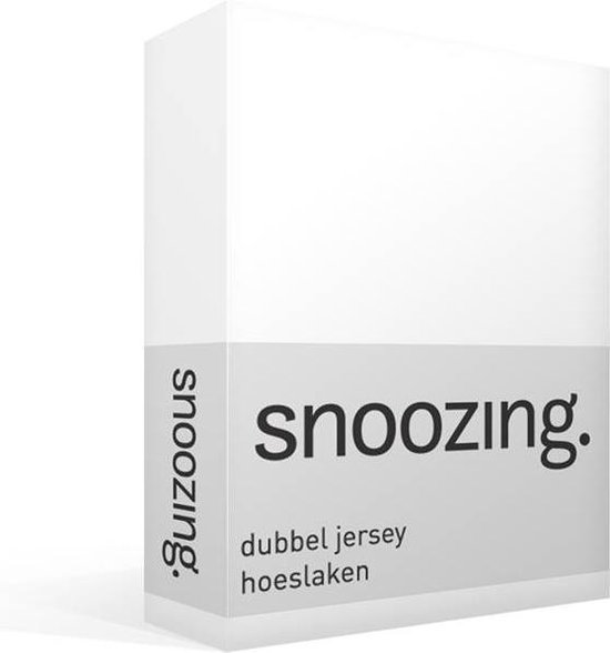 Snoozing - Dubbel Jersey - Hoeslaken - Lits-jumeaux - 190x200/220 Cm - - Wit