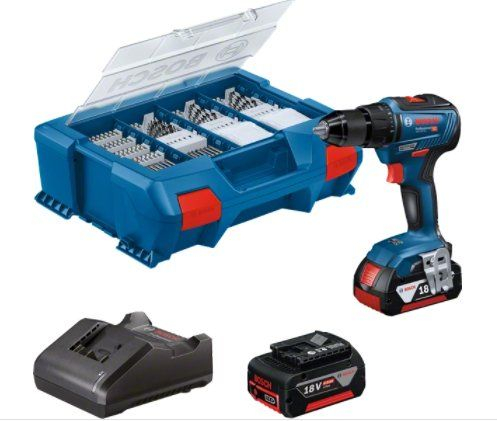 Bosch GSB 18V-55 | 18V | Li-Ion | accu klopboormachine | set | incl. accessoire | 2x 4,0Ah | L-Case | 55Nm | koolborstelloos