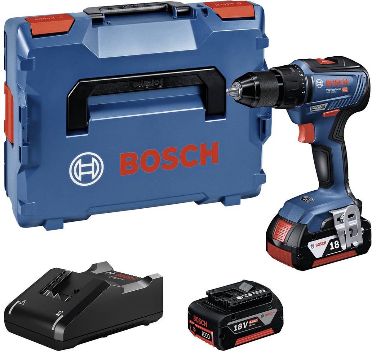 Bosch GSR 18V-55 Professional | Accu Schroefboormachine | L-BOXX 136 | GBA 18V 4.0Ah