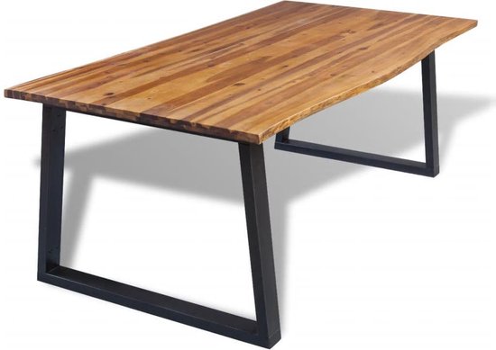 Vidaxl Eettafel 200x90 Cm Massief Acaciahout - Bruin