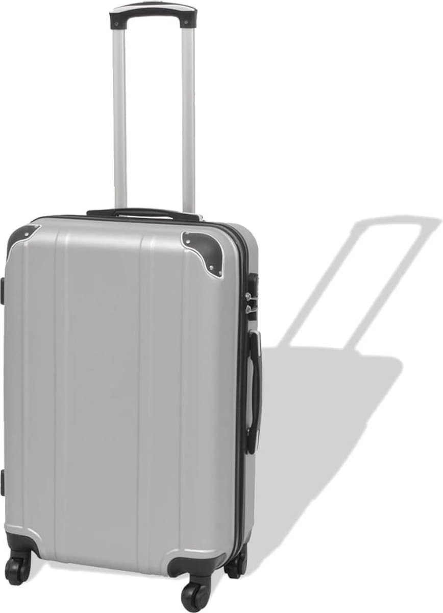 Vidaxl Harde Rolkoffer Set Zilver 4-dlg - Silver