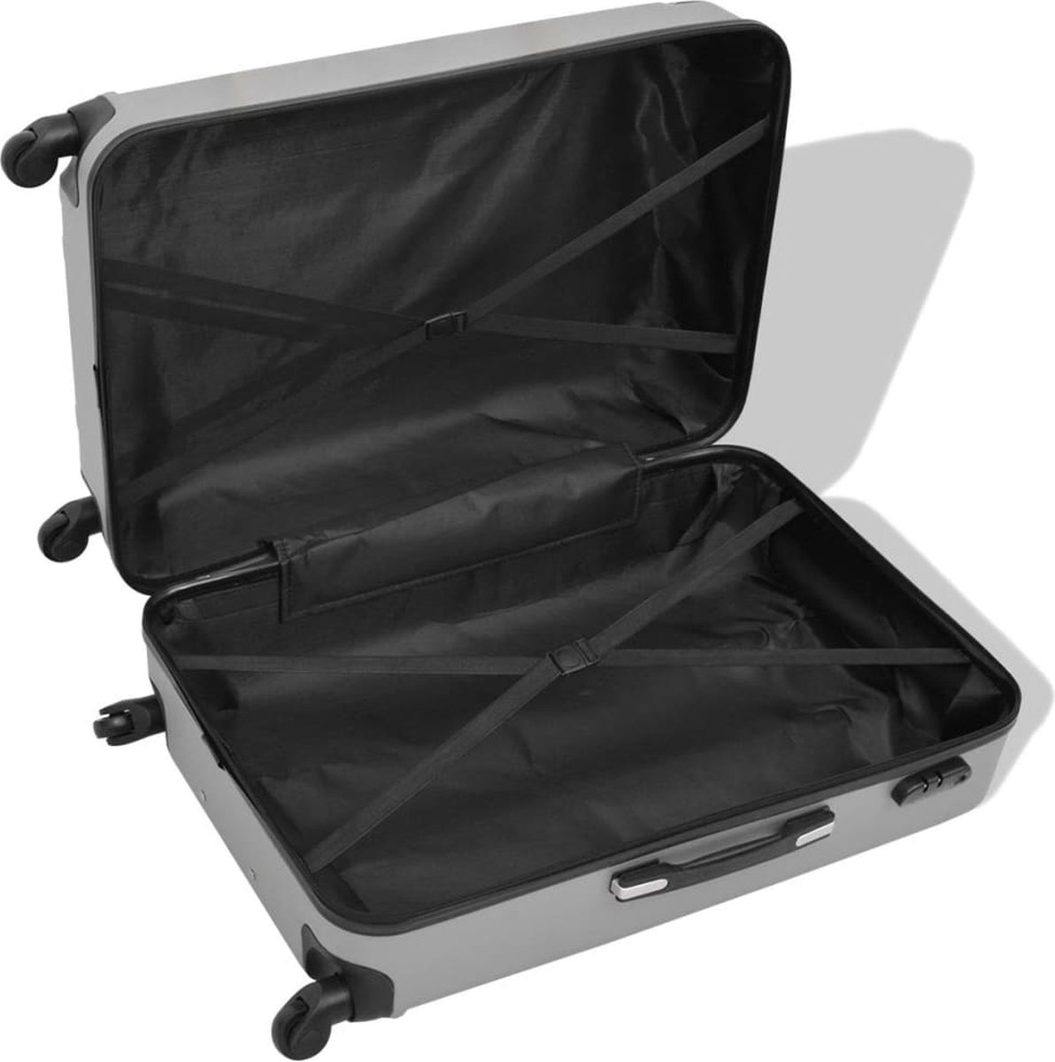 Vidaxl Harde Rolkoffer Set Zilver 4-dlg - Silver
