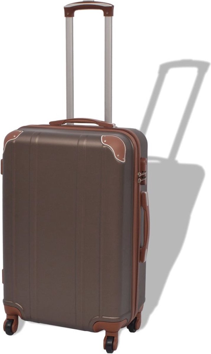 Vidaxl Harde Rolkoffer Set 4-dlg - Bruin