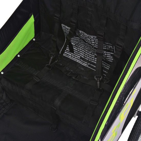 Vidaxl Fietskar Voor Kinderen 30 Kg Grijs En - Groen