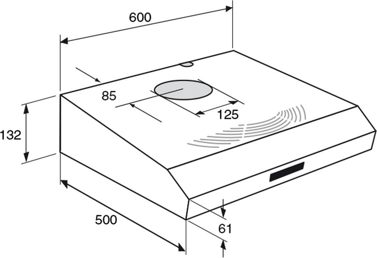 Atag WO6211AC onderbouw afzuigkap - Silver