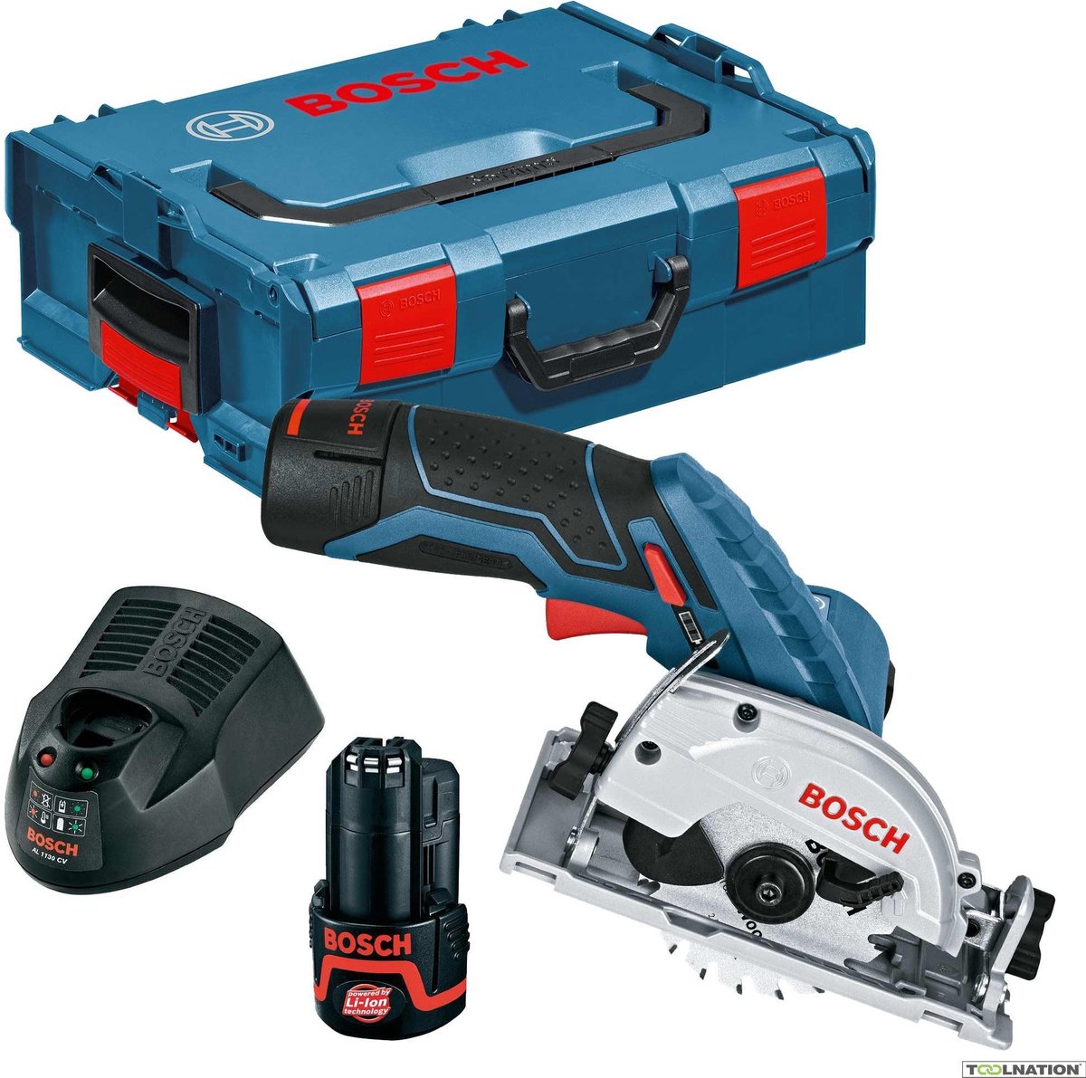 Bosch - Batería circular SAW GKS 12V-26. Con 2 x 3.0 AH batería de iones de litio. L-boxx