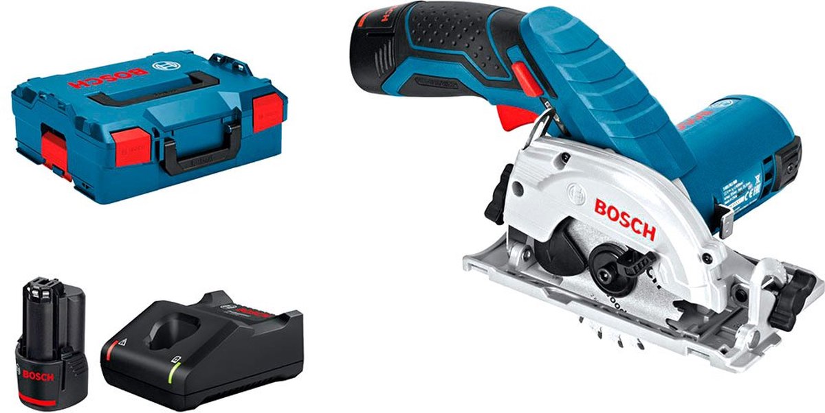 Bosch - Batería circular SAW GKS 12V-26. Con 2 x 3.0 AH batería de iones de litio. L-boxx