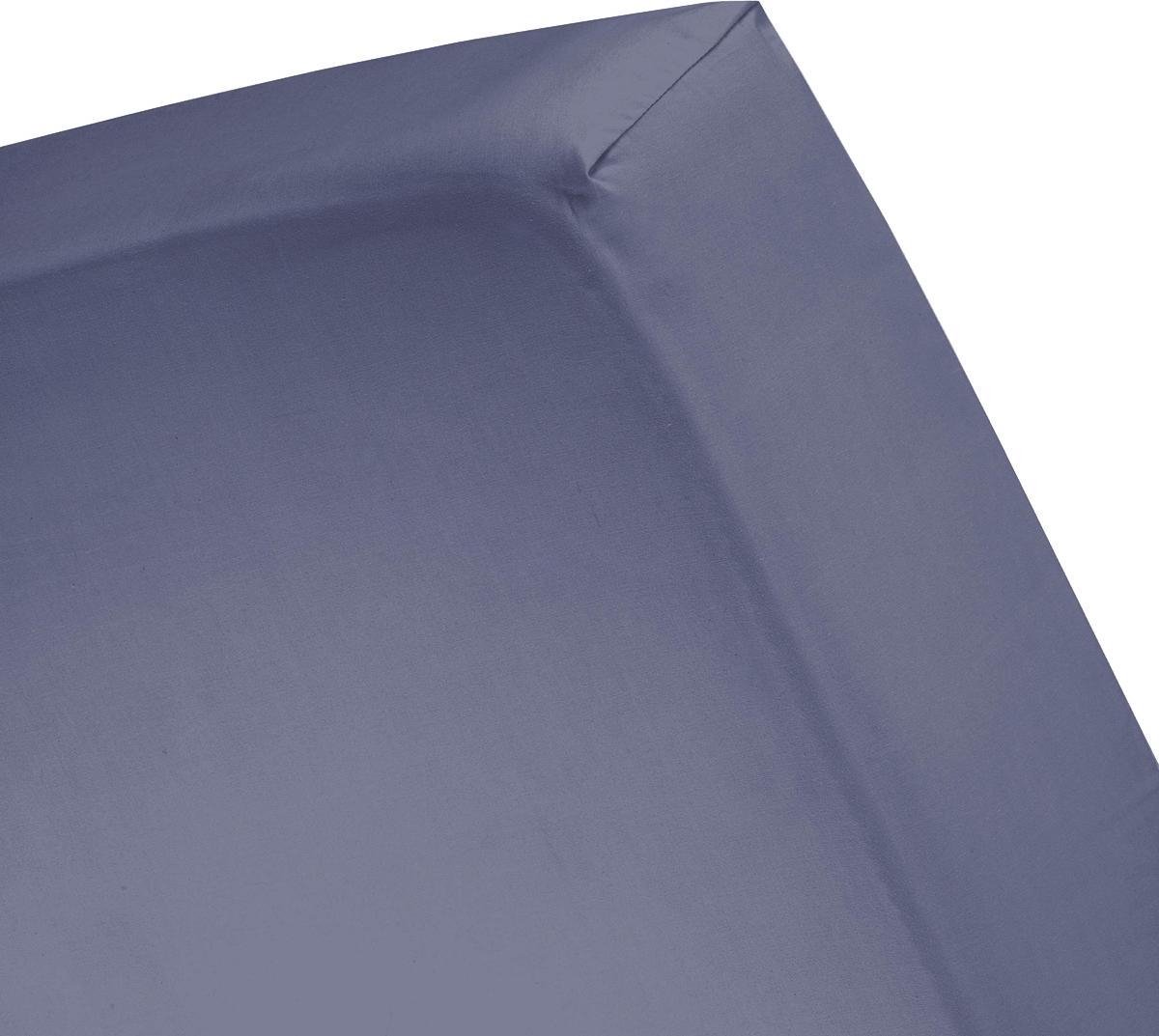 Cinderella Basic Percaline Katoen Topper Hoeslaken - 100% Percaline Katoen - Lits-jumeaux (180x210 Cm) - Dark Blue - Blauw