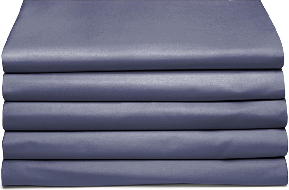 Cinderella Basic Percaline Katoen Topper Hoeslaken - 100% Percaline Katoen - Lits-jumeaux (180x210 Cm) - Dark Blue - Blauw