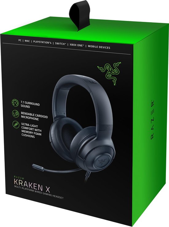 Razer Kraken X Gaming Headset - Zwart