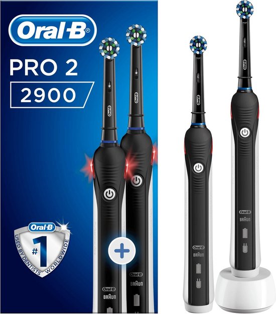 Oral B Oral-b Elektrische Tandenborstel Cross Action Pro 2 2900 Black Duopack - 2 Stuks - Zwart