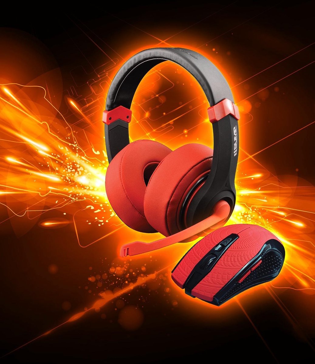Dragon War 2 in 1 Combo Set - Gaming Headset + Muis Bundel - Rood
