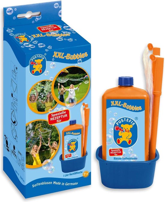 Pustefix Bellenblaas Xxl Met 1 Liter Vloeistof/blauw - Oranje