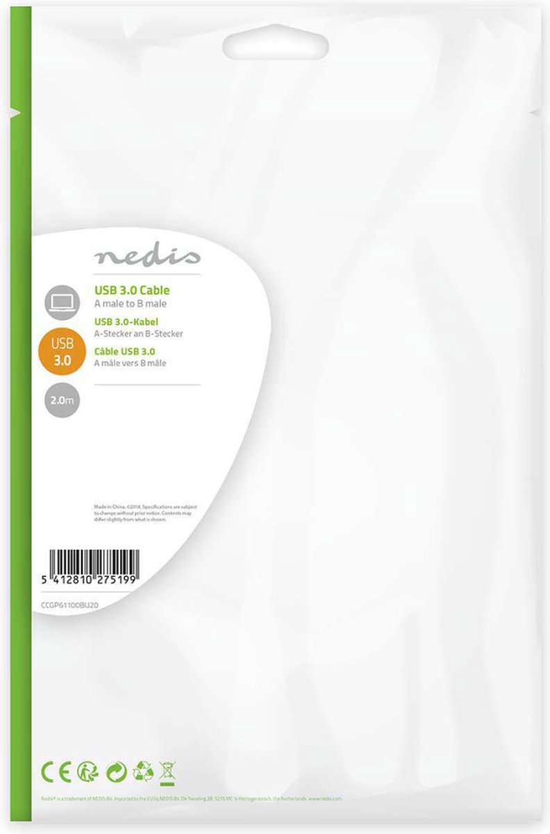 Nedis Usb-kabel 2.00 M - Blauw