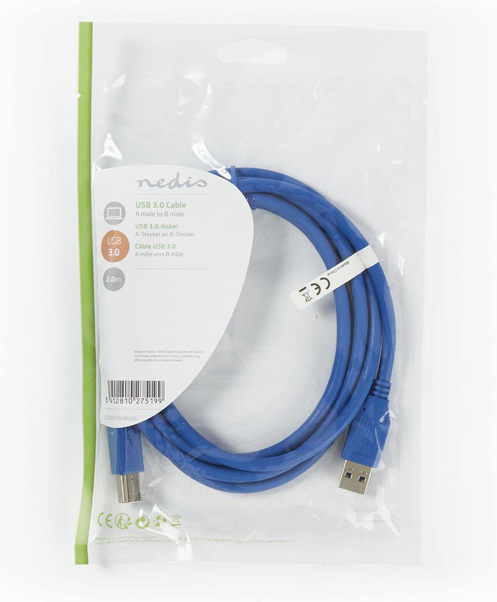 Nedis Usb-kabel 2.00 M - Blauw