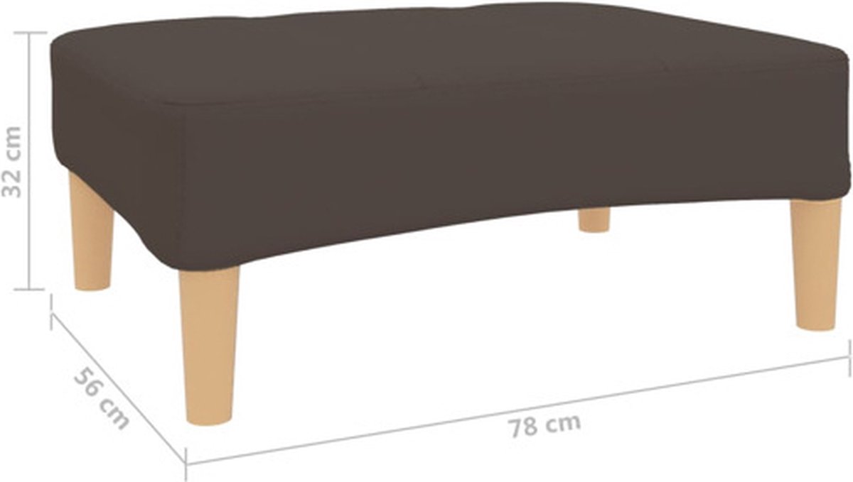 Vidaxl Voetenbank 78x56x32 Cm Stof - Bruin