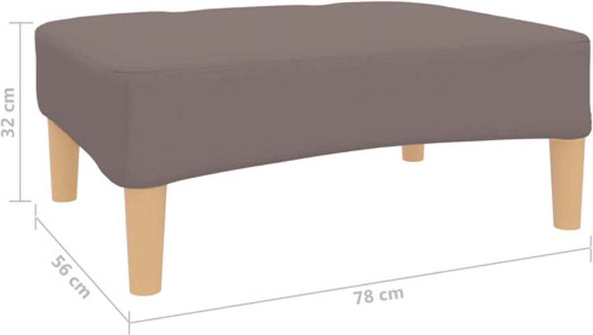 Vidaxl Voetenbank 78x56x32 Cm Stof Taupe