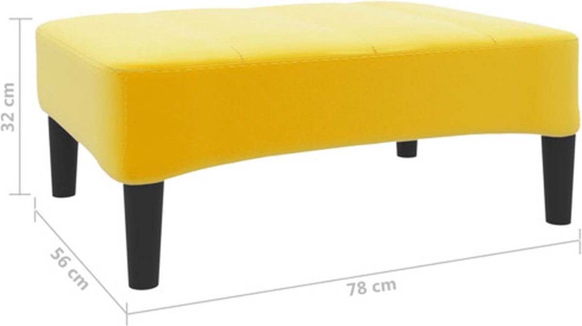 Vidaxl Voetenbank 78x56x32 Cm Fluweel - Geel