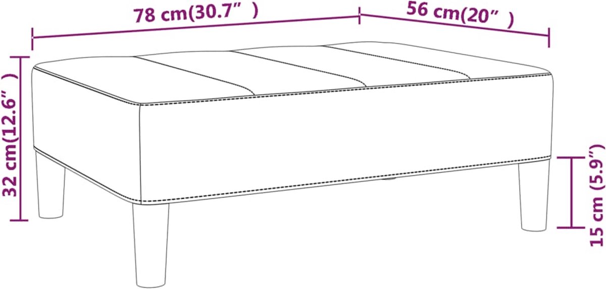 Vidaxl Voetenbank 78x56x32 Cm Fluweel - Geel