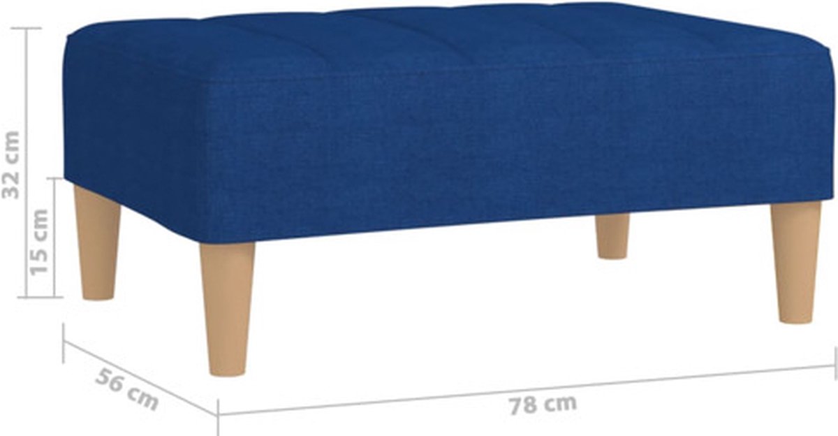 Vidaxl Voetenbank 78x56x32 Cm Stof - Blauw