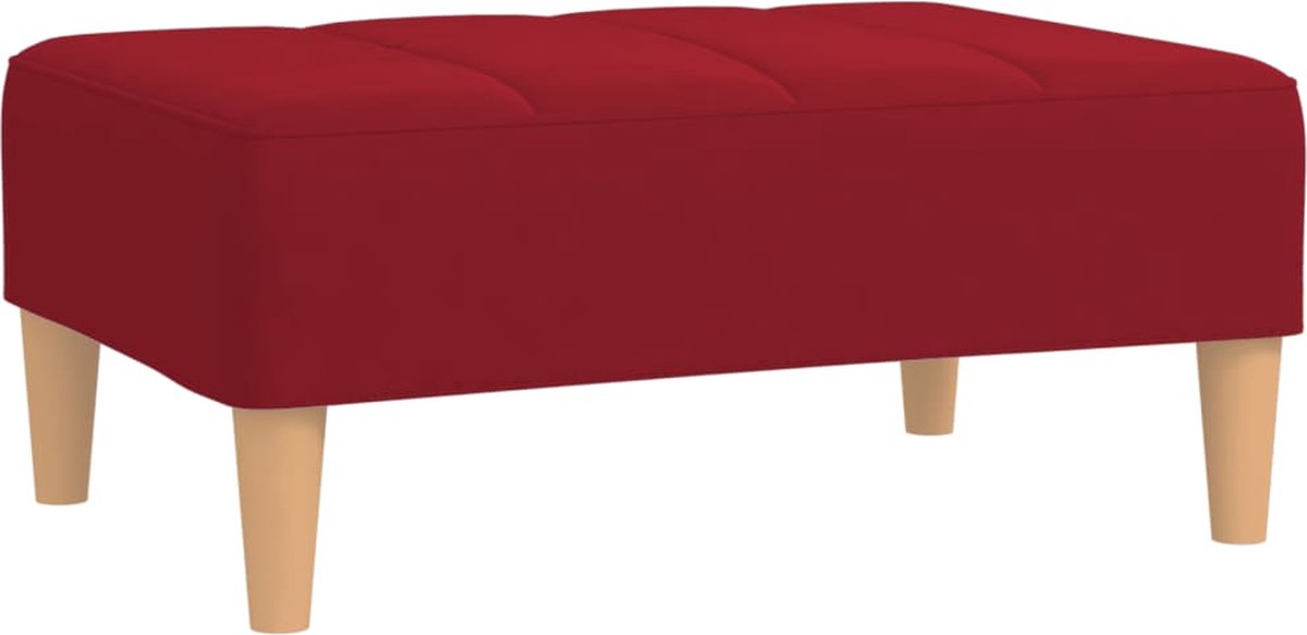 Vidaxl Voetenbank 78x56x32 Cm Fluweel Wijn - Rojo