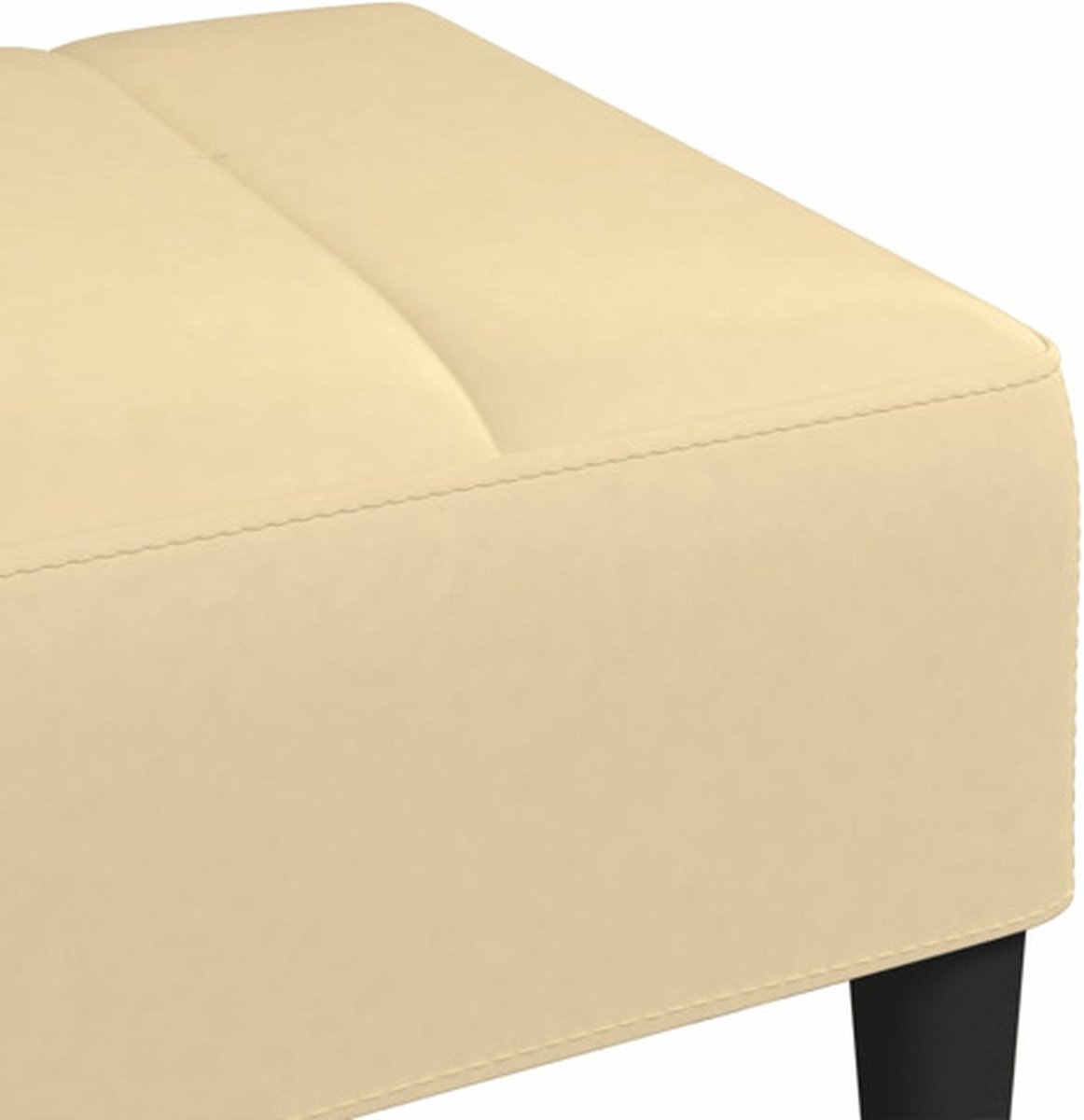 Vidaxl Voetenbank 78x56x32 Cm Fluweel Crèmekleurig