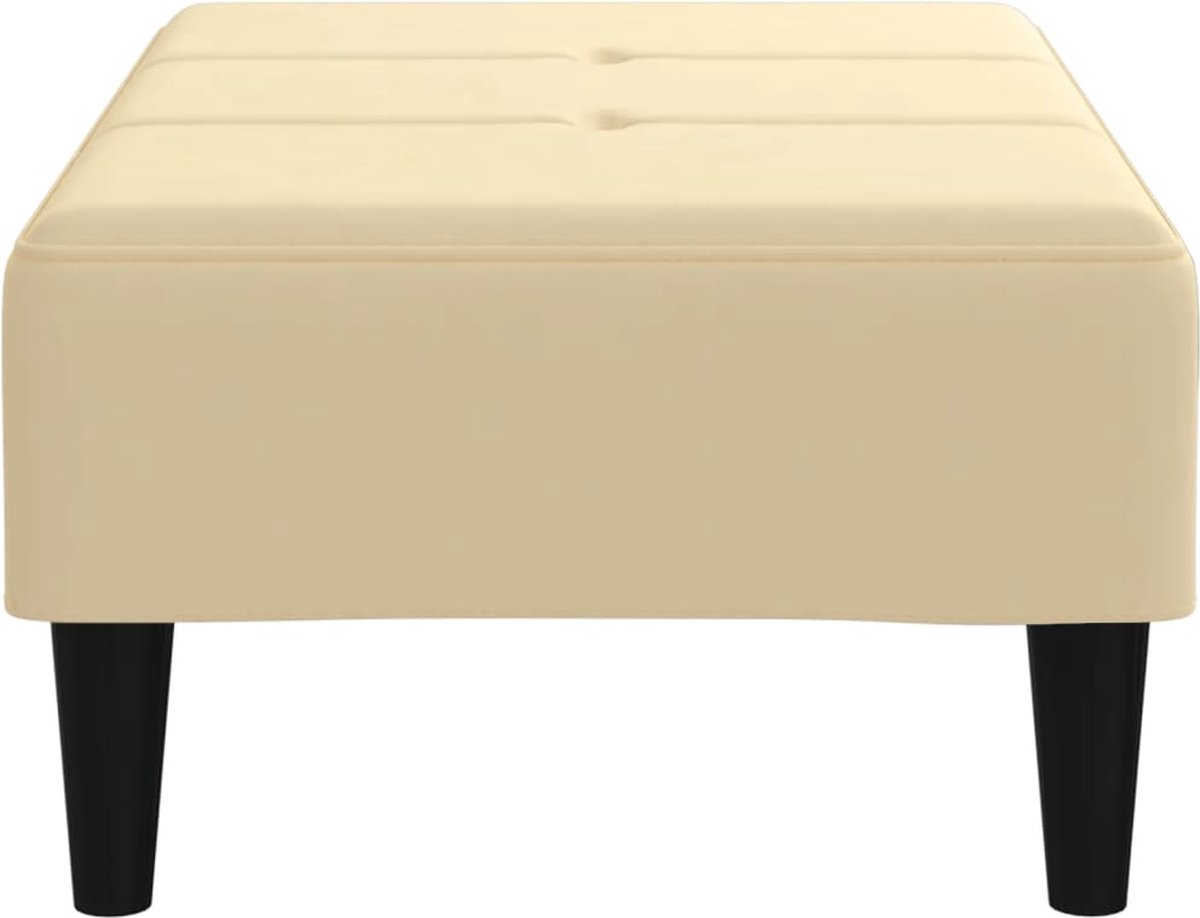 Vidaxl Voetenbank 78x56x32 Cm Fluweel Crèmekleurig