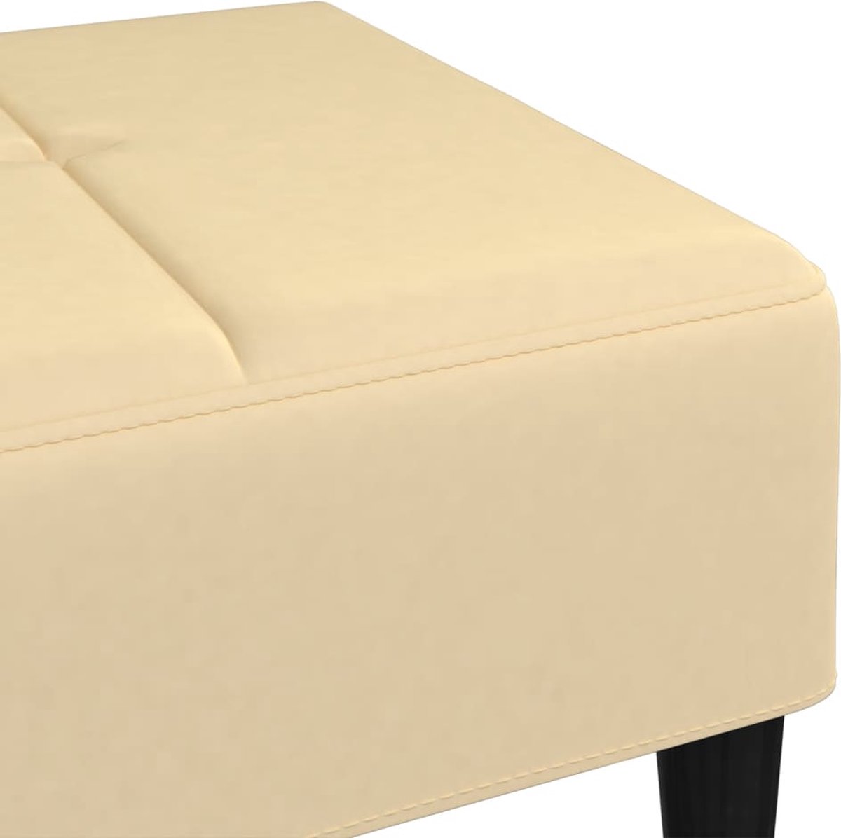 Vidaxl Voetenbank 78x56x32 Cm Fluweel Crèmekleurig