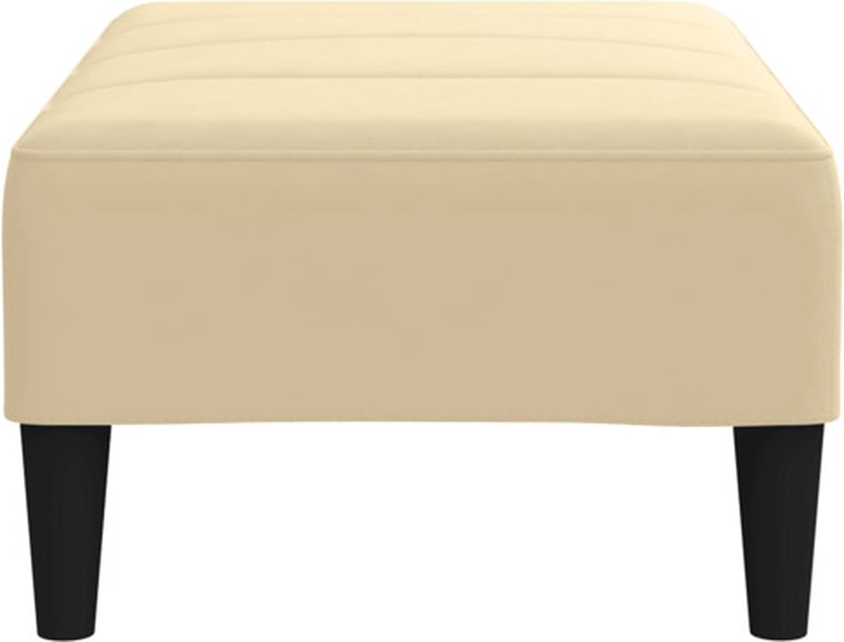 Vidaxl Voetenbank 78x56x32 Cm Fluweel Crèmekleurig