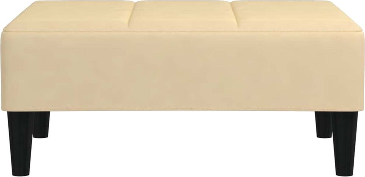 Vidaxl Voetenbank 78x56x32 Cm Fluweel Crèmekleurig