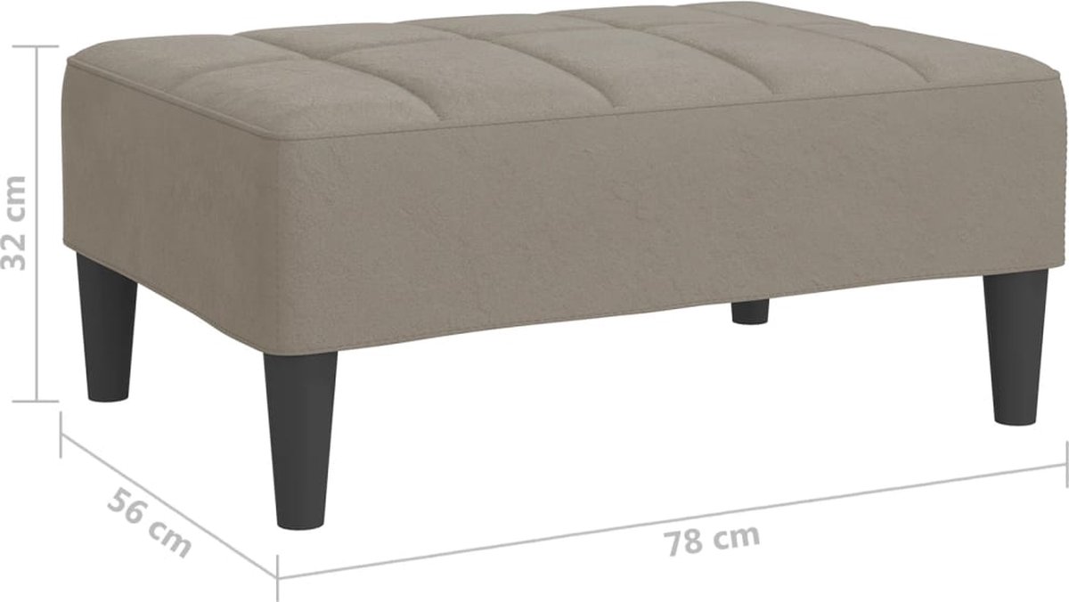 Vidaxl Voetenbank 78x56x32 Cm Fluweel Licht - Grijs
