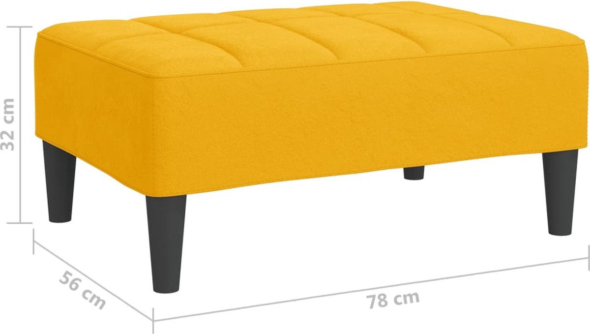 Vidaxl Voetenbank 78x56x32 Cm Fluweel - Geel