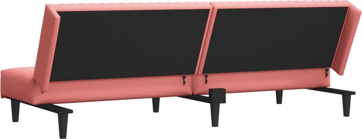 Vidaxl Slaapbank 2-zits Met Voetenbank Fluweel - Roze