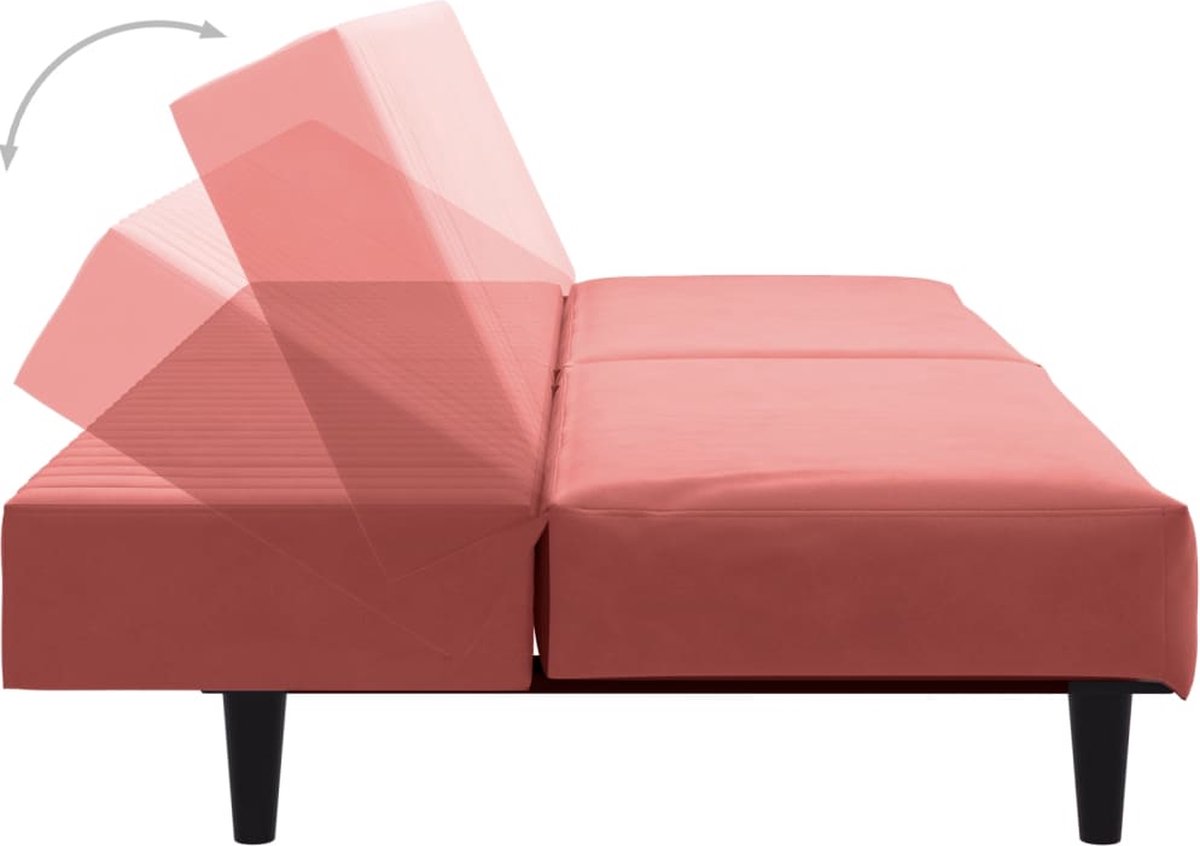 Vidaxl Slaapbank 2-zits Met Voetenbank Fluweel - Roze