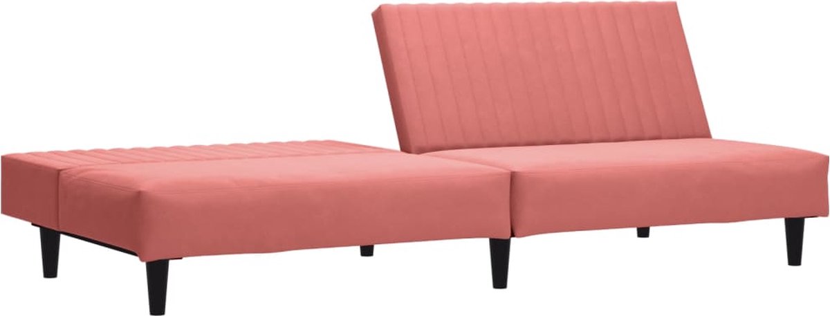 Vidaxl Slaapbank 2-zits Met Voetenbank Fluweel - Roze