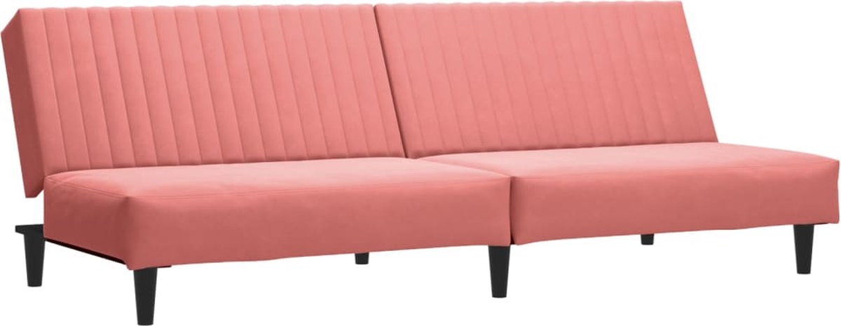 Vidaxl Slaapbank 2-zits Met Voetenbank Fluweel - Roze