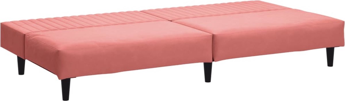 Vidaxl Slaapbank 2-zits Met Voetenbank Fluweel - Roze