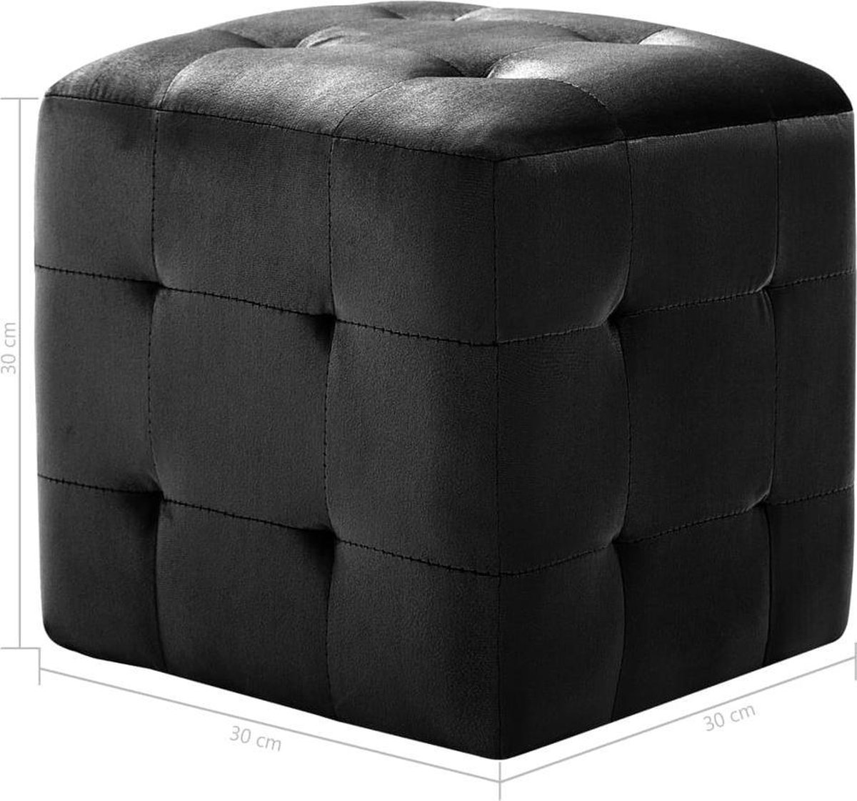 Vidaxl Nachtkastjes 2 St 30x30x30 Cm Fluweel - Zwart