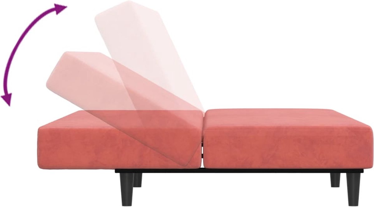 Vidaxl Slaapbank 2-zits Fluweel - Roze