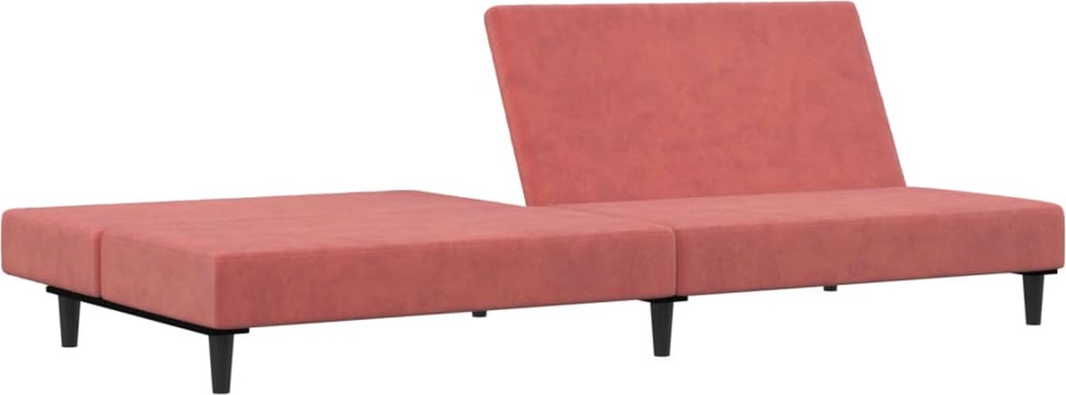 Vidaxl Slaapbank 2-zits Fluweel - Roze